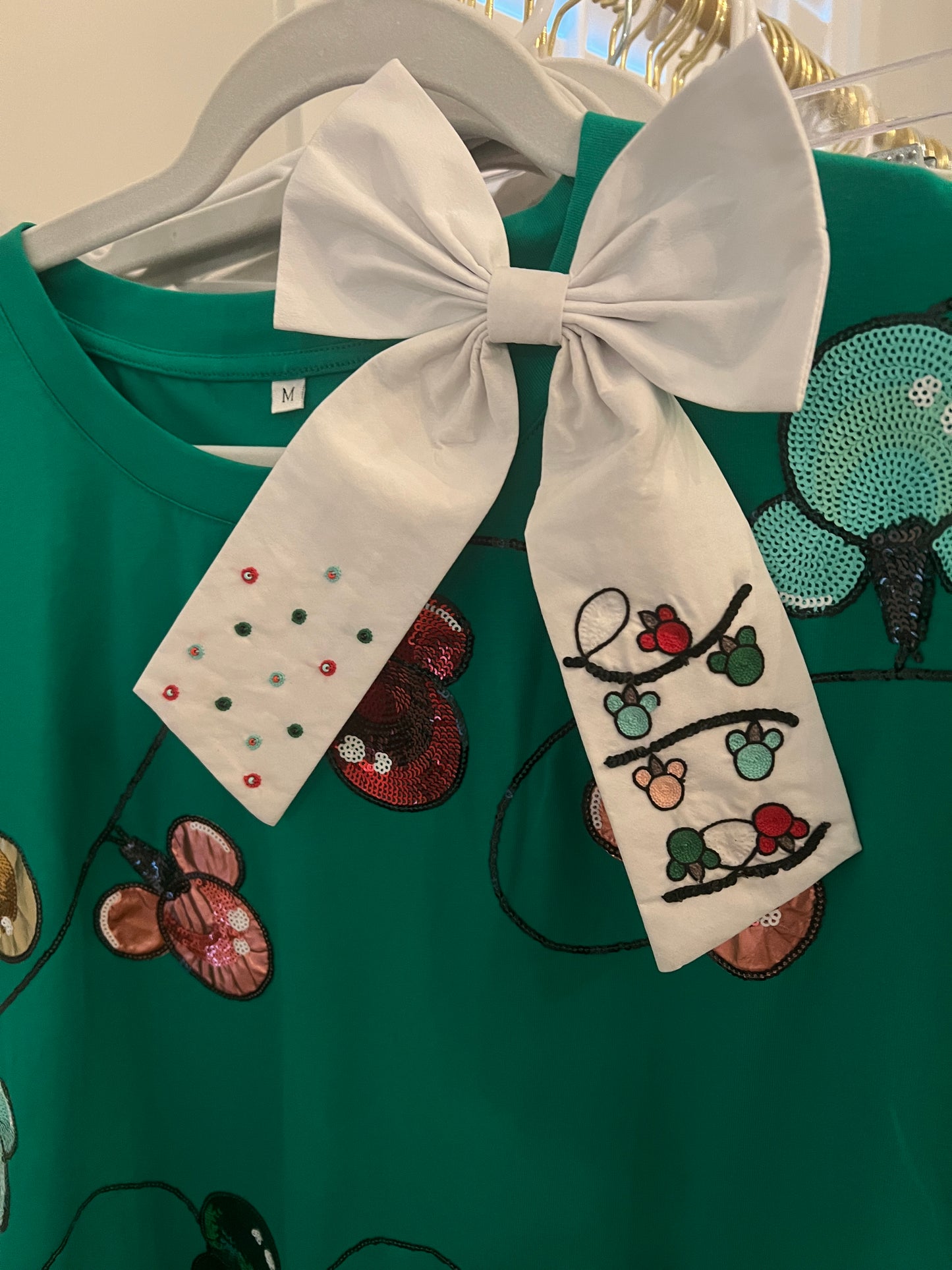 Christmas Mouse Lights Bow