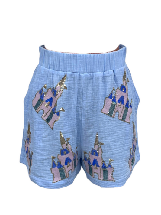 RTS - Sequin Castle SHORTS with pockets