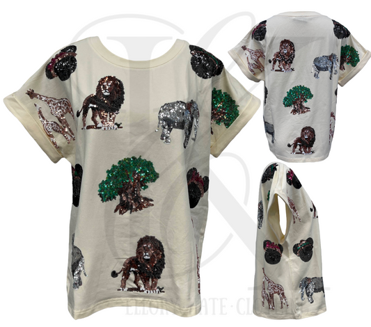 PRESALE - Safari Sequin  - Tee - Adult