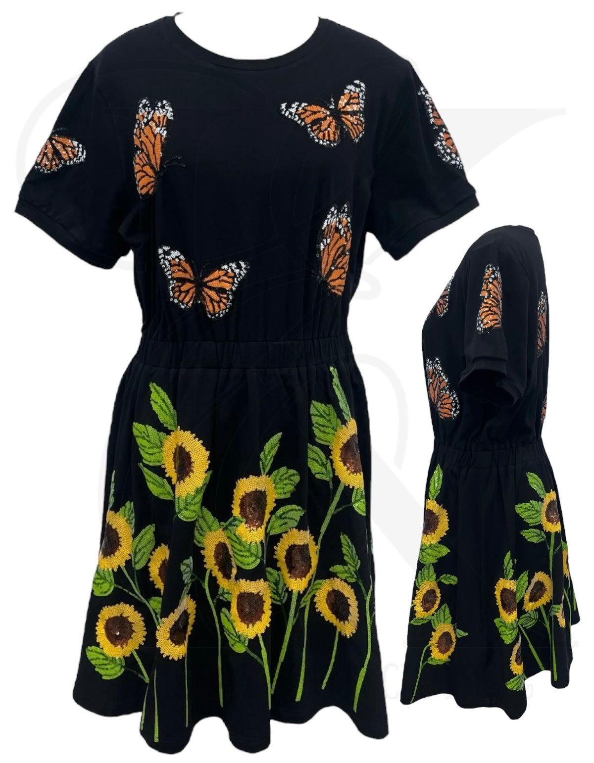 PRESALE - Monarchs & Sunflowers - Dress - Womens