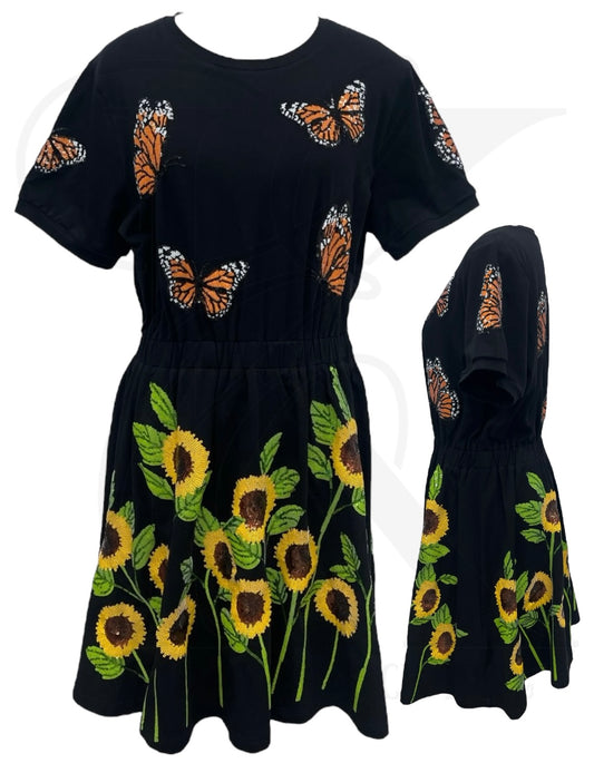 PRESALE - Monarchs & Sunflowers - Dress - Womens