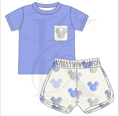 Ryder Short Set - Watercolor Mouse